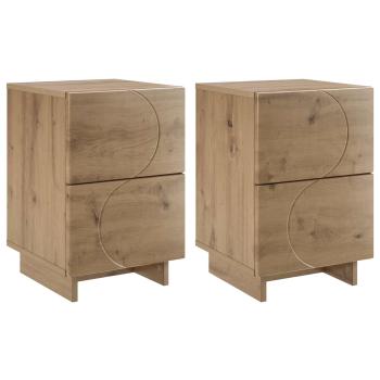 Nachttisch 2 stk. Artisan-Eiche 33,5 x 34,5 x 50 cm