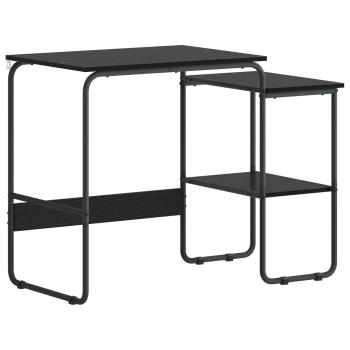 Schreibtisch mit Stauraum Schwarz Eichen-Optik 100 x 50 x 75 cm