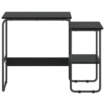 Schreibtisch mit Stauraum Schwarz Eichen-Optik 100 x 50 x 75 cm