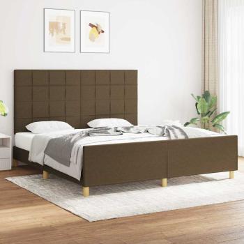 ARDEBO.de - Bettgestell ohne Matratze Dunkelbraun 180x200 cm Stoff