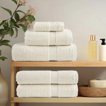 ARDEBO.de - Premium-Handtücher SOLUND 2 Stk. Cremeweiß 100x200 cm 600 g/m²