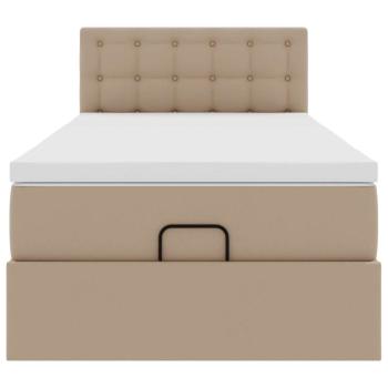 Ottoman-Bett mit Matratze Cappuccino-Braun 80x200 cm Kunstleder