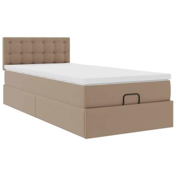 Ottoman-Bett mit Matratzen & LEDs 80x200 cm Kunstleder