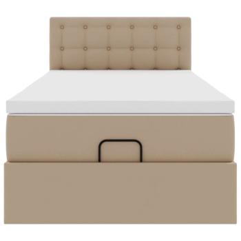 Ottoman-Bett mit Matratzen & LEDs 80x200 cm Kunstleder