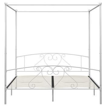 Himmelbett-Gestell Weiß Metall 200 x 200 cm