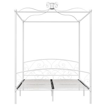 Himmelbett-Gestell Weiß Metall 160 x 200 cm