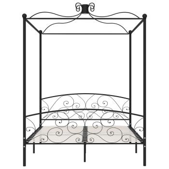 Himmelbett-Gestell Schwarz Metall 180 x 200 cm