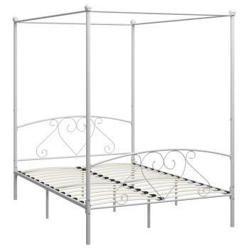 Himmelbett-Gestell Weiß Metall 160 x 200 cm