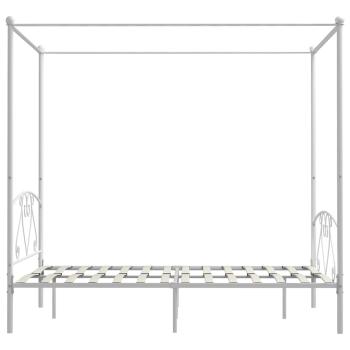 Himmelbett-Gestell Weiß Metall 160 x 200 cm