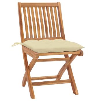 Klappstühle mit Kissen, 6-teilig, Massivholz Teakholz