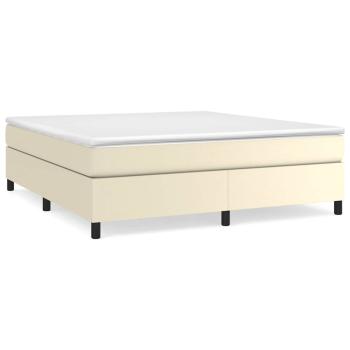 Boxspringbett mit Matratze Creme 160x200 cm Kunstleder