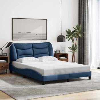 ARDEBO.de - Bettgestell ohne Matratze "Hvar" Blau 120x200 cm Stoff