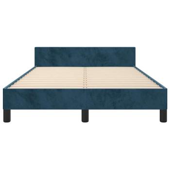 Bettgestell ohne Matratze Dunkelblau 120x190 cm Samt
