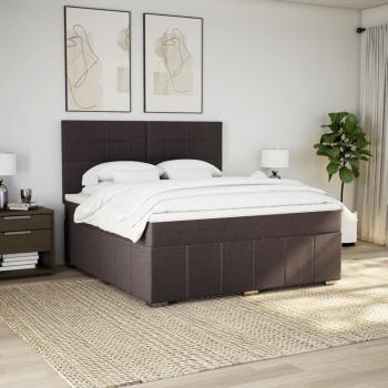 Boxspringbett mit Matratze Dunkelbraun 180x200 cm Stoff