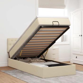 ARDEBO.de - Ottoman-Bett mit Matratze Creme 80x200 cm Stoff