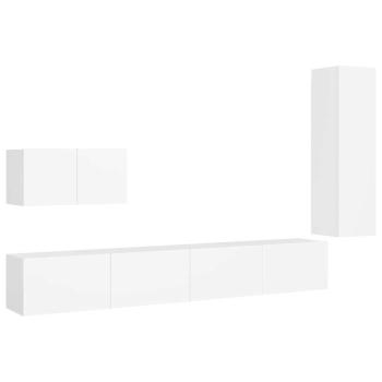 4-tlg. TV-Schrank-Set Weiß Holzwerkstoff