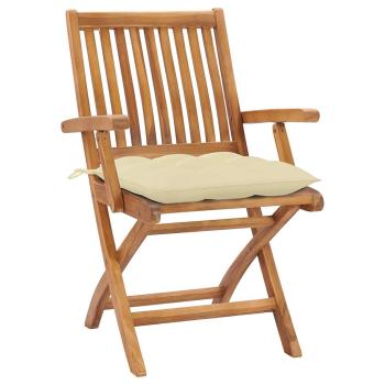 Klappstühle mit Kissen, 6-teilig, Massivholz Teakholz