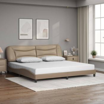 Bettgestell mit LED ohne Matratze "Hvar" Cappuccino-Braun 200x200 cm