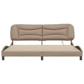Bettgestell mit LED ohne Matratze "Hvar" Cappuccino-Braun 200x200 cm