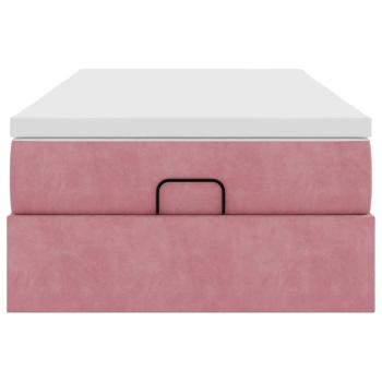 Ottoman-Bett mit Matratze Rosa 90x190 cm Samt