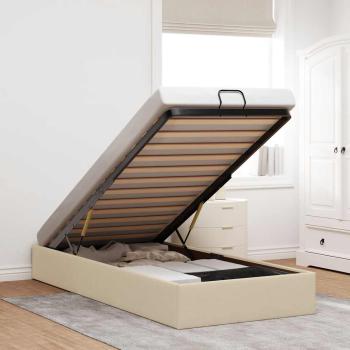 ARDEBO.de - Ottoman-Bett ohne Matratze Creme 80x200 cm Stoff