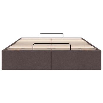 Ottoman-Bett ohne Matratze Dunkelbraun 120x200 cm Stoff