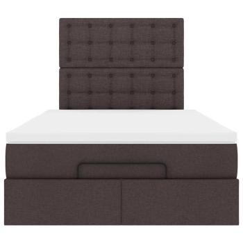 Ottoman-Bett mit Matratze & LEDs Dunkelbraun 120x200 cm Stoff
