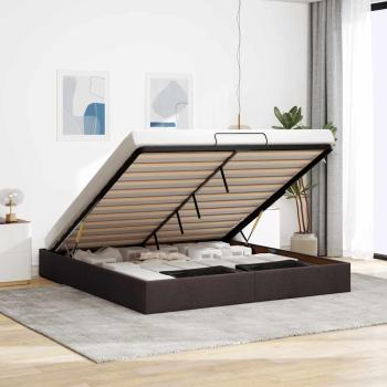 ARDEBO.de - Ottoman-Bett ohne Matratze Dunkelbraun 160x200 cm Stoff