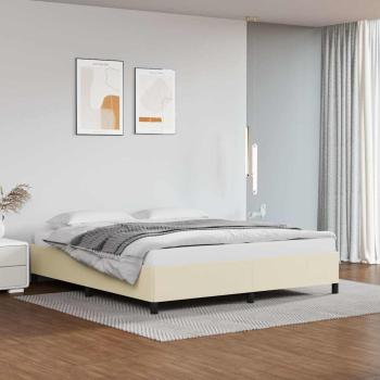 ARDEBO.de - Bettgestell ohne Matratze Creme 160x200 cm Kunstleder