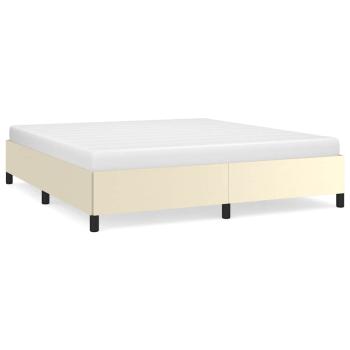 Bettgestell ohne Matratze Creme 160x200 cm Kunstleder