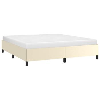 Bettgestell ohne Matratze Creme 160x200 cm Kunstleder