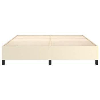 Bettgestell ohne Matratze Creme 160x200 cm Kunstleder