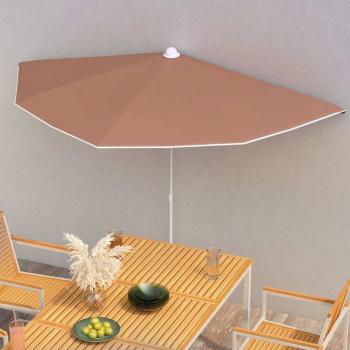 ARDEBO.de - Halb-Sonnenschirm mit Mast 180x90 cm Terrakottarot