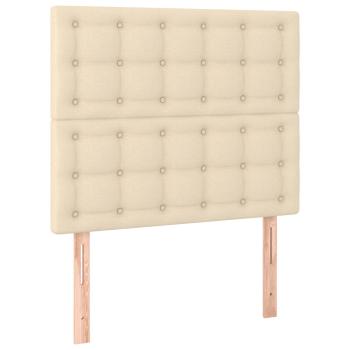 Boxspringbett mit Matratze Creme 120x190 cm Stoff