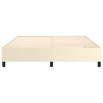 Boxspringbettgestell Creme 160x200 cm Kunstleder
