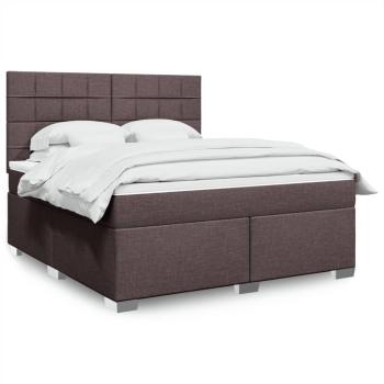 ARDEBO.de - Boxspringbett mit Matratze Dunkelbraun 180x200 cm Stoff