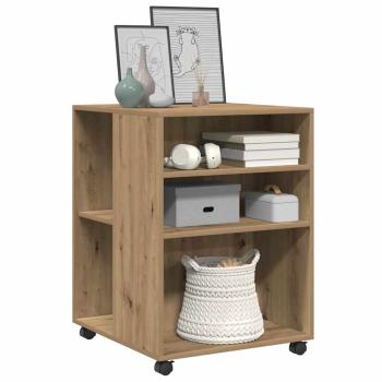 Beistelltisch mit Rollen Artisan-Eiche 55x60x78cm Holzwerkstoff