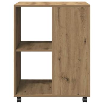 Beistelltisch mit Rollen Artisan-Eiche 55x60x78cm Holzwerkstoff