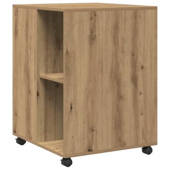Beistelltisch mit Rollen Artisan-Eiche 55x60x78cm Holzwerkstoff
