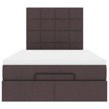 Ottoman-Bett mit Matratze & LEDs Dunkelbraun 120x200 cm Stoff