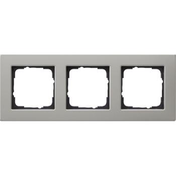 GIRA Abdeckrahmen 3f flach Gira E2 Edelstahl