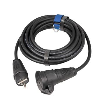 ARDEBO.de - SiRoX Schutzkontakt-Verlängerung H07RN-F 3G2,5 mm², 3 m, schwarz mit Federklappdeckel