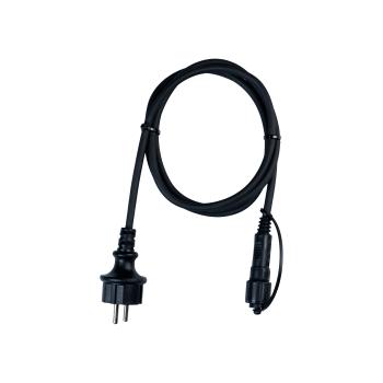 ARDEBO.de - Anschlusskabel mit Netzstecker und QuickFix-Kupplung, 230 V, 1,5 m schwarzes Kabel