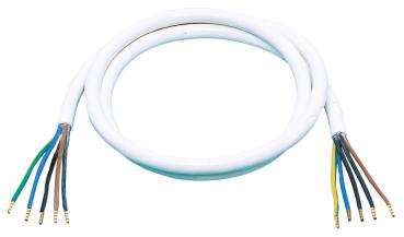 ARDEBO.de - Herdanschlussleitung mit Aderendhülsen H05VV-F 5G2,5 mm²  weiß 2,0 m