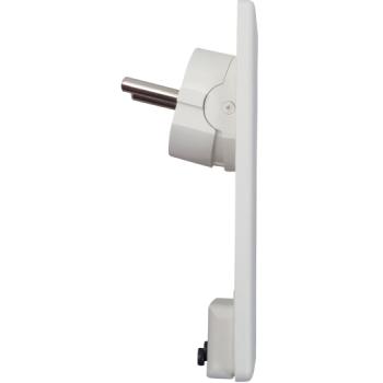 ARDEBO.de - Kunststoff-Schutzkontakt-Stecker, flache Ausführung weiß