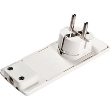 Schulte Elektrotechnik Kunststoff-Schutzkontakt-Stecker, flache Ausführung weiß