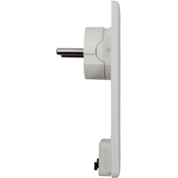 Schulte Elektrotechnik Kunststoff-Schutzkontakt-Stecker, flache Ausführung weiß