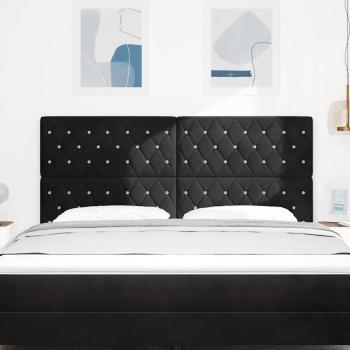 LED Kopfteil mit LED-Lichtleisten Schwarz 180 cm Samt