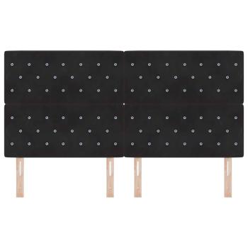 LED Kopfteil mit LED-Lichtleisten Schwarz 180 cm Samt