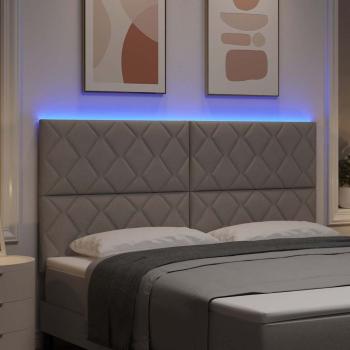 LED Kopfteil Taupe Stoff
